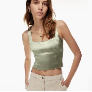 Aritzia Wilfred Shine Bustier, sage green